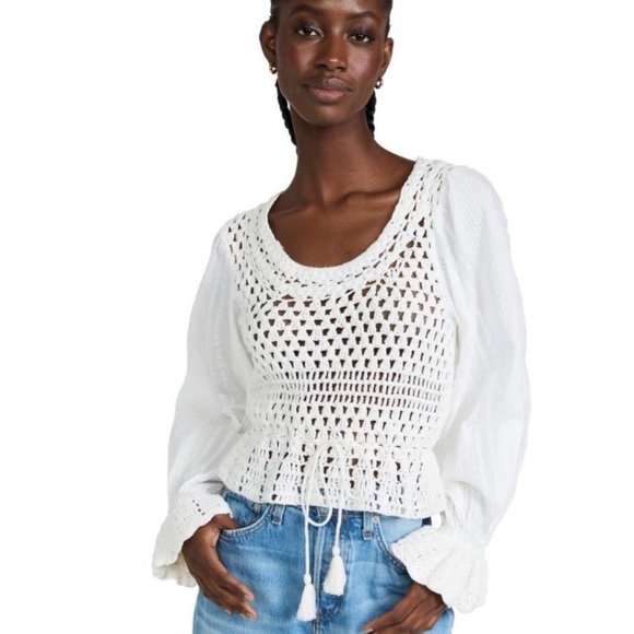 83. ๐HP๐. Free People Megan Crochet Top in Ivory - Picture 17 of 17